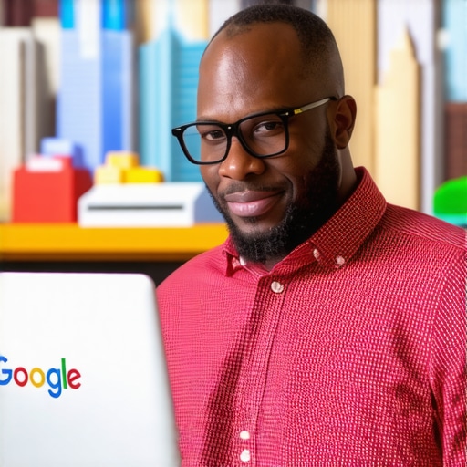 Garland Business Owner Optimizing GMB Profile Garland entrepreneur working on Google My Business profile with local landmarks