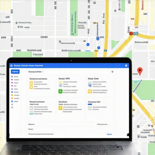 SEO consultant analyzing Garland local business rankings with a map and laptop