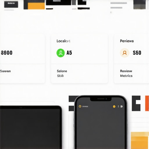 A person analyzing local SEO metrics on a computer to maintain Google My Business profile
