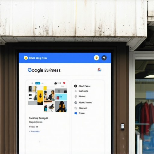 A storefront in Garland with a visible Google Business Profile on a digital screen