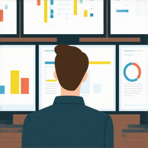Person analyzing local SEO data on multiple screens with dashboards and citation tools.