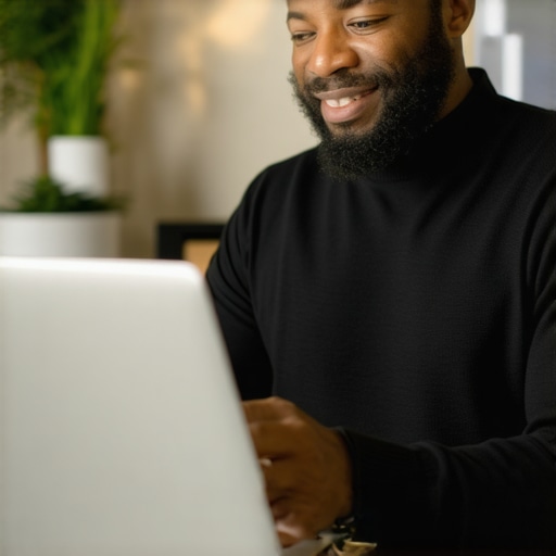 Business owner working on GMB profile for Garland local SEO