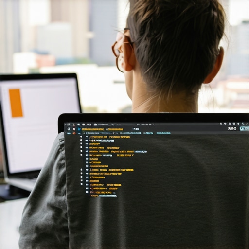 Person reviewing local SEO performance metrics with Garland cityscape in the background