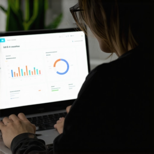 Monitoring Local SEO Performance with Analytics Tools Person analyzing local SEO data on laptop for Garland business