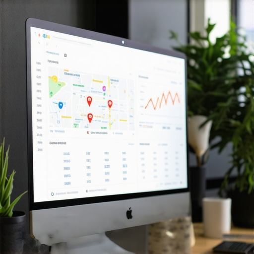 Person analyzing Google Maps ranking charts on computer screen.