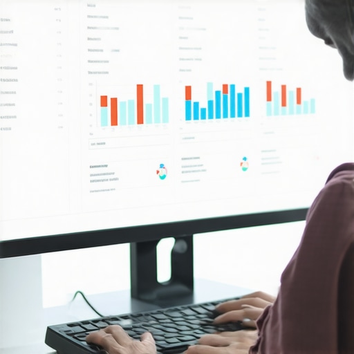 Person analyzing local SEO data on a computer monitor