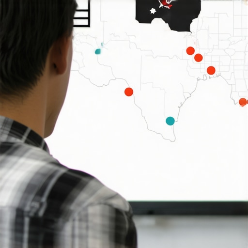 SEO professional reviewing Texas maps rankings on a computer screen