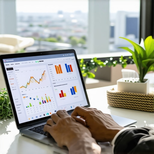 Person working on Garland local SEO analytics on a laptop