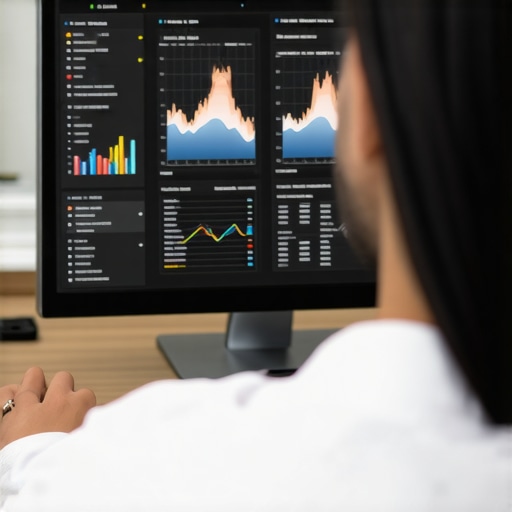 Business owner analyzing local SEO performance data for Garland in a modern office