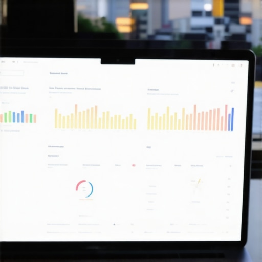 Person reviewing local SEO data on a laptop with Garland skyline