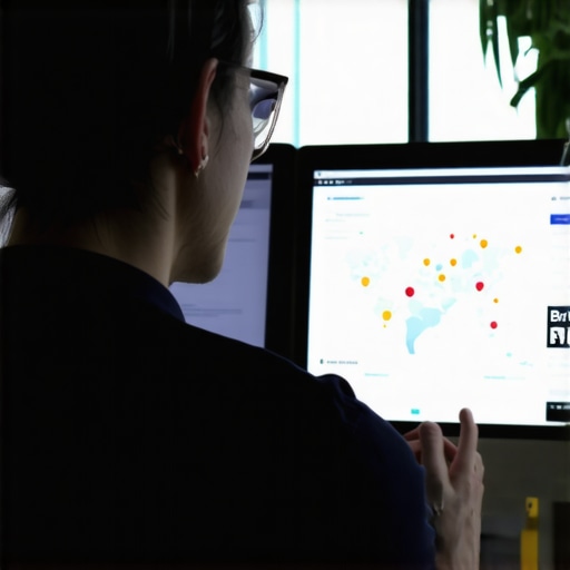 A person reviewing local SEO analytics on a computer with Garland maps on screen.