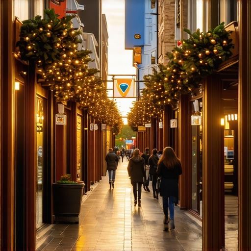 Garland street view with shops and Google Maps icon