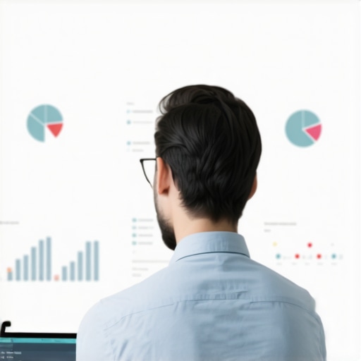 A person reviewing detailed local SEO analytics on a computer screen with maps and graphs