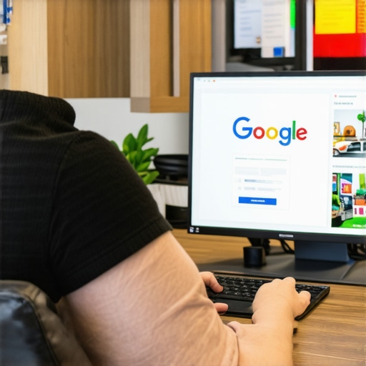 Business owner updating local SEO profile on computer