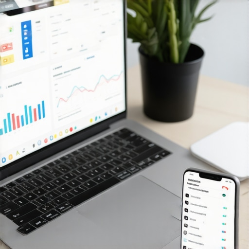 Effective Local SEO Tools in Action Person analyzing local SEO data on laptop with SEO tools and smartphone